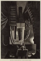 Nachtarbeit am Greenwich-Observatorium, das Große Äquatorialteleskop